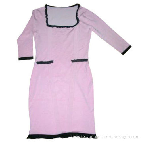Women's knitted dress, V-shape neckline